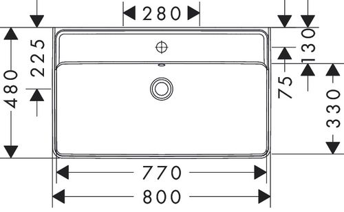 Hansgrohe-Xanuia-Q-Waschtisch-800-480-mit-Hahnloch-und-Ueberlauf-Weiss-60225450 gallery number 1